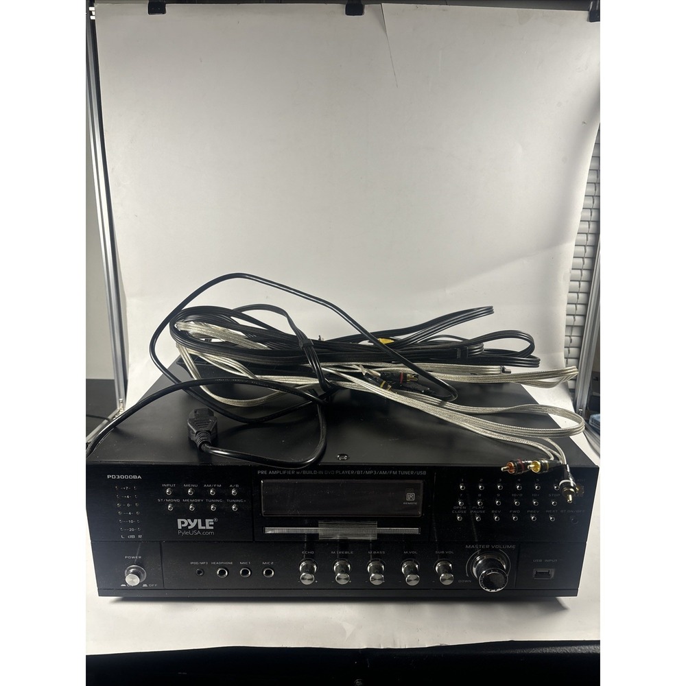Pyle PD3000BA Home Audio Karaoke Amplifier Receiver USB Bluetooth Preamp